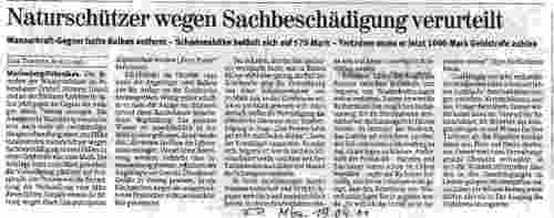 Naturschützer wegen Sachbeschädigung verurteilt